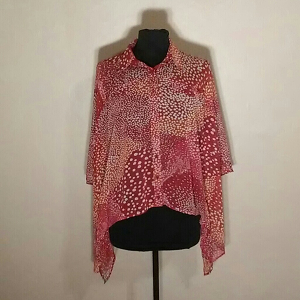 Bisou bisou sheer bright colored top